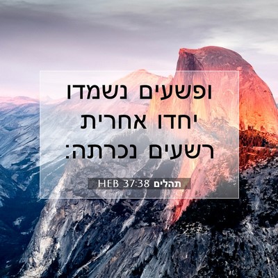 Picture 07 - תהלים 37:38 HEB - ופשעים נשמדו יחדו אחרית - Bible Verse Picture