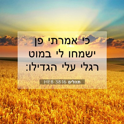 Picture 07 - תהלים 38:16 HEB - כי אמרתי פן ישמחו לי במוט - Bible Verse Picture