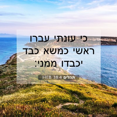 Picture 07 - תהלים 38:4 HEB - כי עונתי עברו ראשי כמשא כבד - Bible Verse Picture
