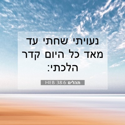 Picture 07 - תהלים 38:6 HEB - נעויתי שחתי עד מאד כל היום - Bible Verse Picture