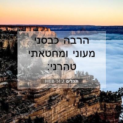 Picture 07 - תהלים 51:2 HEB - הרבה כבסני מעוני ומחטאתי - Bible Verse Picture