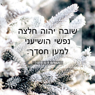 Picture 07 - תהלים 6:4 HEB - שובה יהוה חלצה נפשי - Bible Verse Picture
