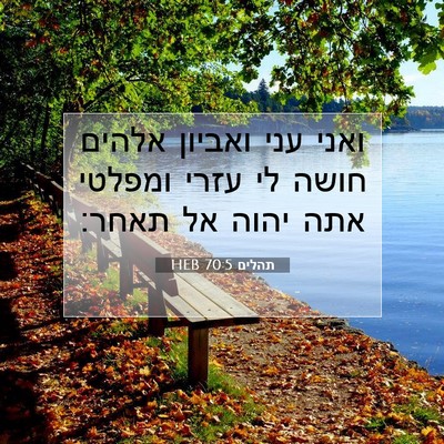 Picture 07 - תהלים 70:5 HEB - ואני עני ואביון אלהים חושה - Bible Verse Picture