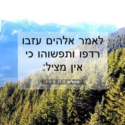 Picture 07 - תהלים 71:11 HEB - לאמר אלהים עזבו רדפו - Bible Verse Picture