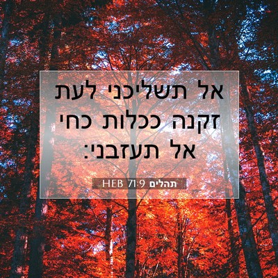 Picture 07 - תהלים 71:9 HEB - אל תשליכני לעת זקנה ככלות - Bible Verse Picture