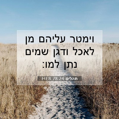 Picture 07 - תהלים 78:24 HEB - וימטר עליהם מן לאכל ודגן - Bible Verse Picture