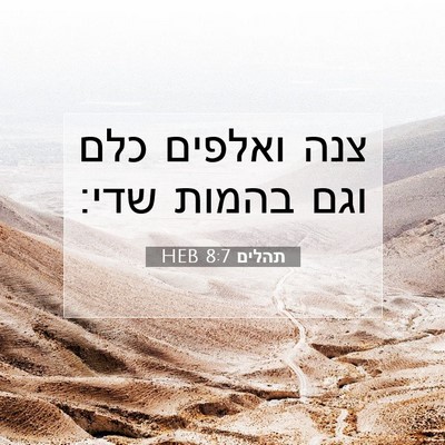 Picture 07 - תהלים 8:7 HEB - צנה ואלפים כלם וגם בהמות - Bible Verse Picture