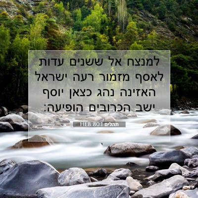 Picture 07 - תהלים 80:1 HEB - למנצח אל ששנים עדות לאסף - Bible Verse Picture