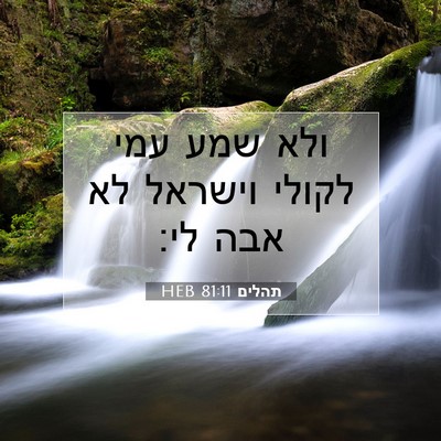 Picture 07 - תהלים 81:11 HEB - ולא שמע עמי לקולי וישראל לא - Bible Verse Picture