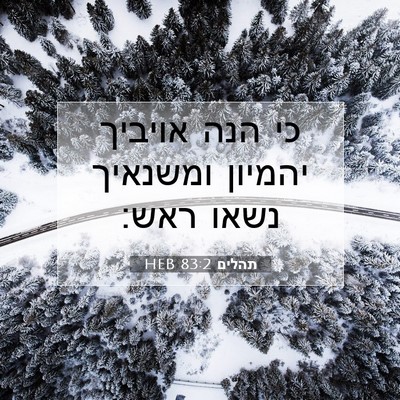 Picture 07 - תהלים 83:2 HEB - כי הנה אויביך יהמיון - Bible Verse Picture