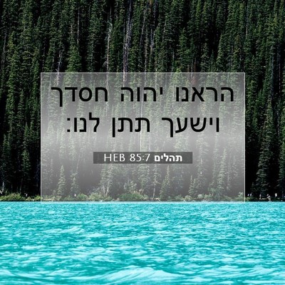 Picture 07 - תהלים 85:7 HEB - הראנו יהוה חסדך וישעך תתן - Bible Verse Picture