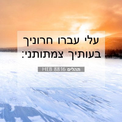 Picture 07 - תהלים 88:16 HEB - עלי עברו חרוניך בעותיך - Bible Verse Picture