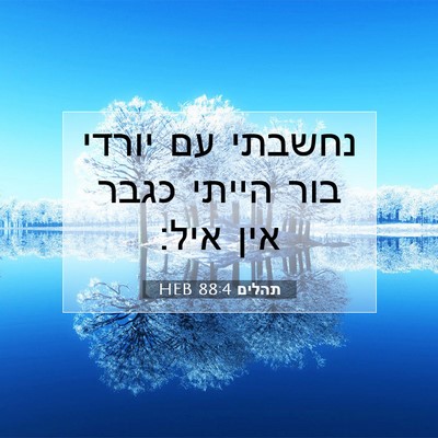 Picture 07 - תהלים 88:4 HEB - נחשבתי עם יורדי בור הייתי - Bible Verse Picture