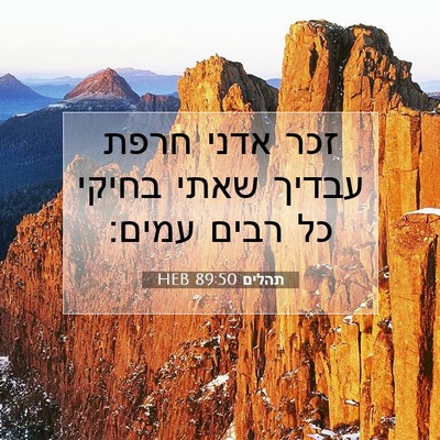 Picture 07 - תהלים 89:50 HEB - זכר אדני חרפת עבדיך שאתי - Bible Verse Picture