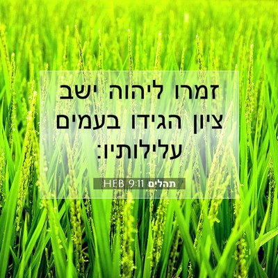 Picture 07 - תהלים 9:11 HEB - זמרו ליהוה ישב ציון הגידו - Bible Verse Picture