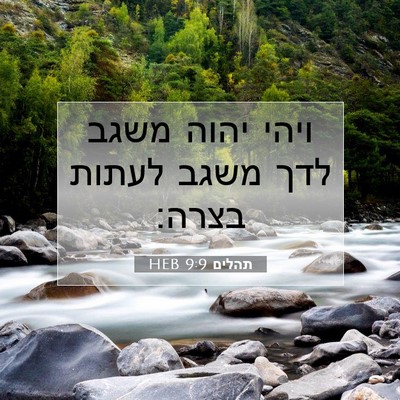 Picture 07 - תהלים 9:9 HEB - ויהי יהוה משגב לדך משגב - Bible Verse Picture