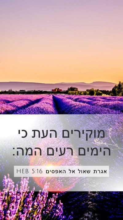 אגרת שאול אל האפסים 5:16 HEB Bible Verse Image
