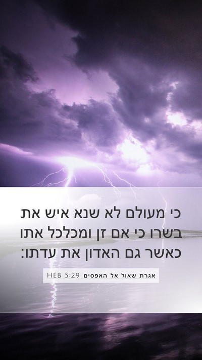 אגרת שאול אל האפסים 5:29 HEB Mobile Phone Wallpaper - כי מעולם לא שנא איש את בשרו - Mobile Bible Verse Wallpaper
