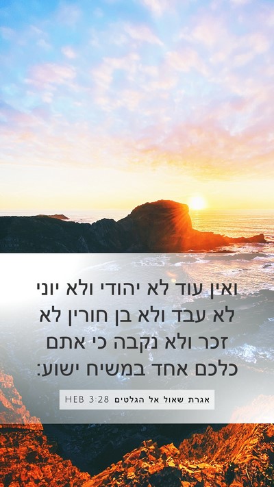 אגרת שאול אל הגלטים 3:28 HEB Bible Verse Image