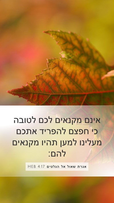 אגרת שאול אל הגלטים 4:17 HEB Bible Verse Image