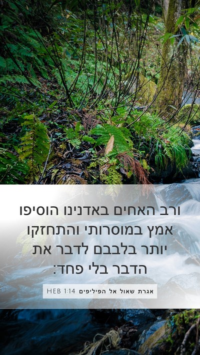 אגרת שאול אל הפיליפים 1:14 HEB Bible Verse Image