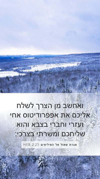 אגרת שאול אל הפיליפים 2:25 HEB Bible Verse Image