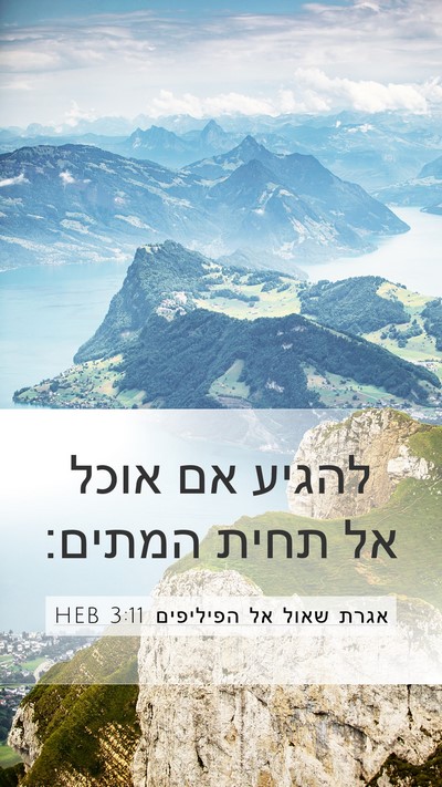 אגרת שאול אל הפיליפים 3:11 HEB Bible Verse Image