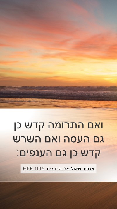 אגרת שאול אל הרומים 11:16 HEB Bible Verse Image