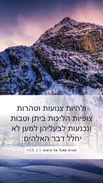 אגרת שאול אל טיטוס 2:5 HEB Bible Verse Image