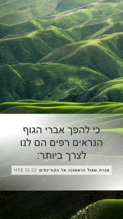 אגרת שאול הראשונה אל הקורינתים 12:22 HEB Bible Verse Image