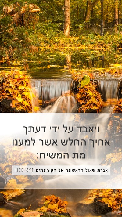 אגרת שאול הראשונה אל הקורינתים 8:11 HEB Bible Verse Image