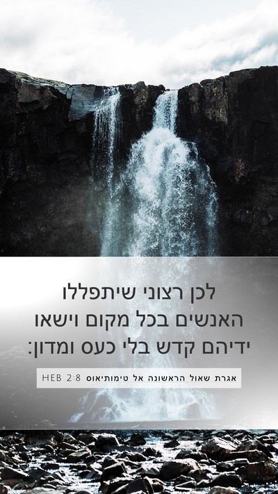 אגרת שאול הראשונה אל טימותיאוס 2:8 HEB Bible Verse Image