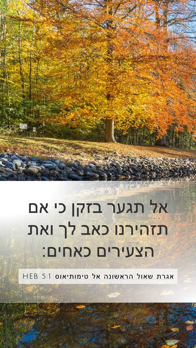 אגרת שאול הראשונה אל טימותיאוס 5:1 HEB Bible Verse Image