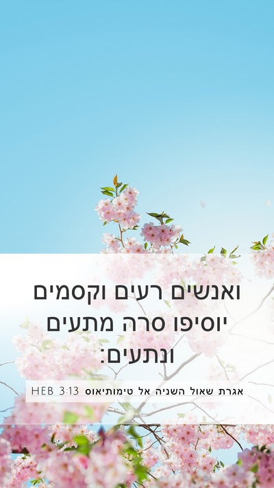 אגרת שאול השניה אל טימותיאוס 3:13 HEB Bible Verse Image