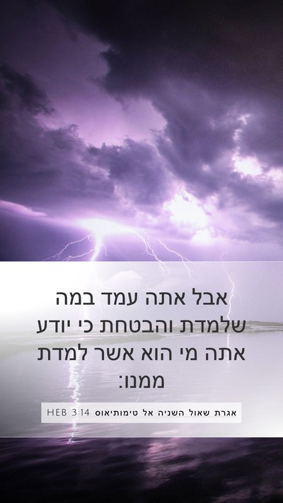 אגרת שאול השניה אל טימותיאוס 3:14 HEB Bible Verse Image