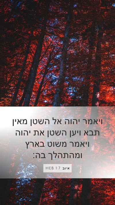 איוב 1:7 HEB Bible Verse Image