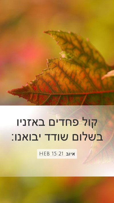 איוב 15:21 HEB Bible Verse Image