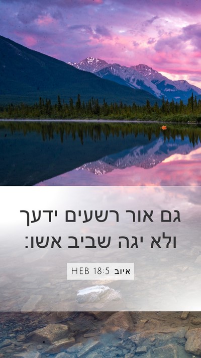 איוב 18:5 HEB Bible Verse Image