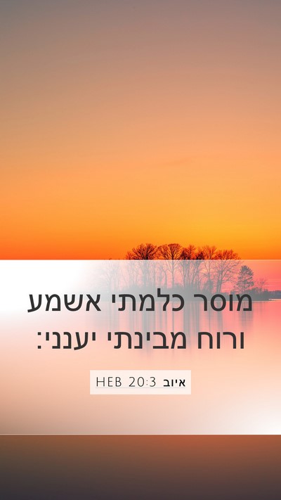 איוב 20:3 HEB Bible Verse Image