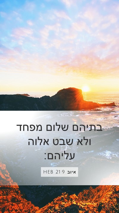 איוב 21:9 HEB Bible Verse Image