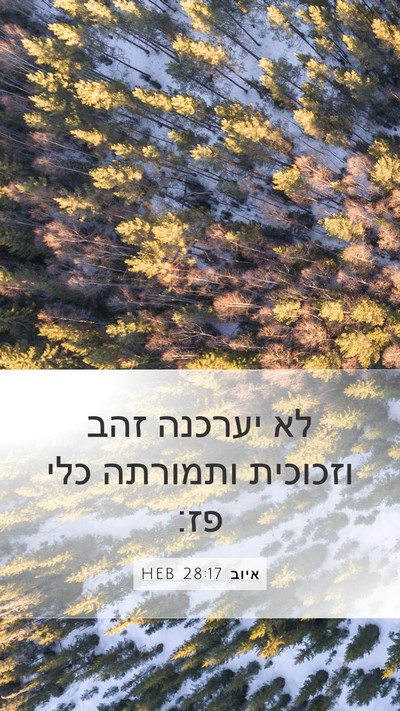 איוב 28:17 HEB Bible Verse Image