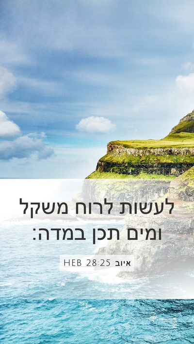 איוב 28:25 HEB Bible Verse Image