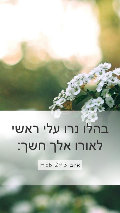 איוב 29:3 HEB Bible Verse Image