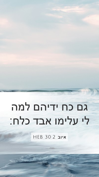 איוב 30:2 HEB Mobile Phone Wallpaper - גם כח ידיהם למה לי עלימו - Mobile Bible Verse Wallpaper
