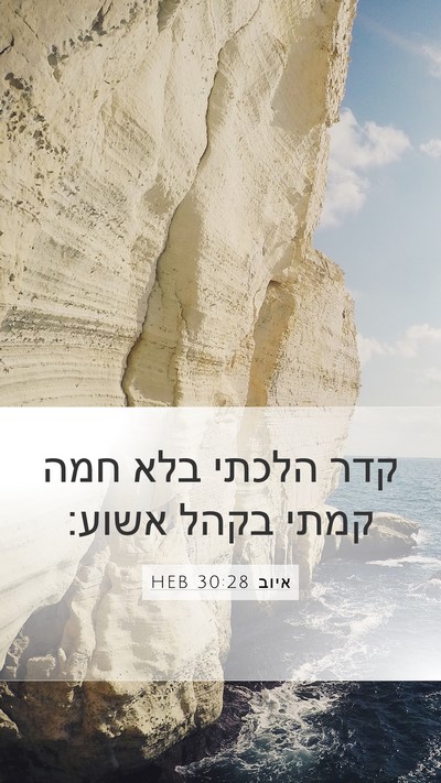 איוב 30:28 HEB Bible Verse Image