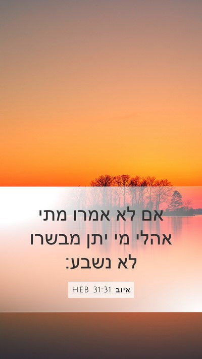 איוב 31:31 HEB Bible Verse Image