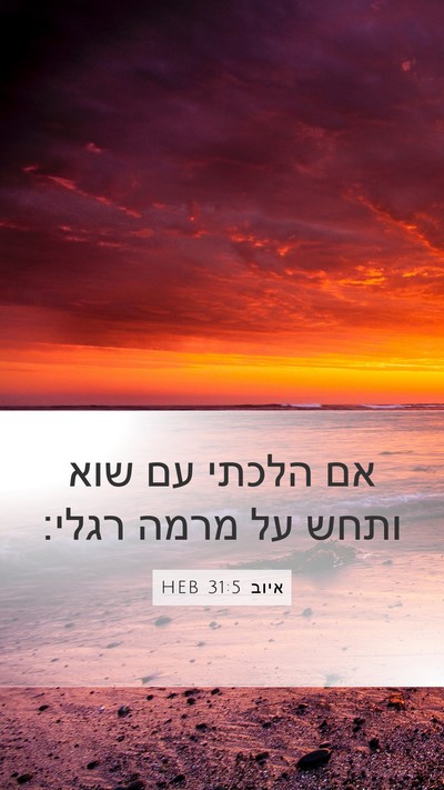 איוב 31:5 HEB Bible Verse Image