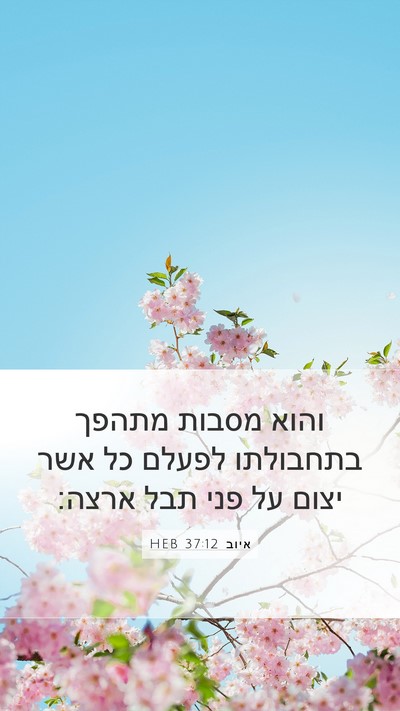 איוב 37:12 HEB Mobile Phone Wallpaper - והוא מסבות מתהפך בתחבולתו - Mobile Bible Verse Wallpaper