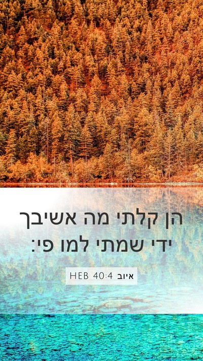 איוב 40:4 HEB Bible Verse Image