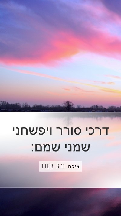 איכה 3:11 HEB Mobile Phone Wallpaper - דרכי סורר ויפשחני שמני - Mobile Bible Verse Wallpaper